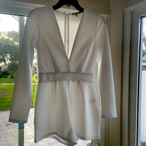 White LS romper worn once for bachelorette party size S